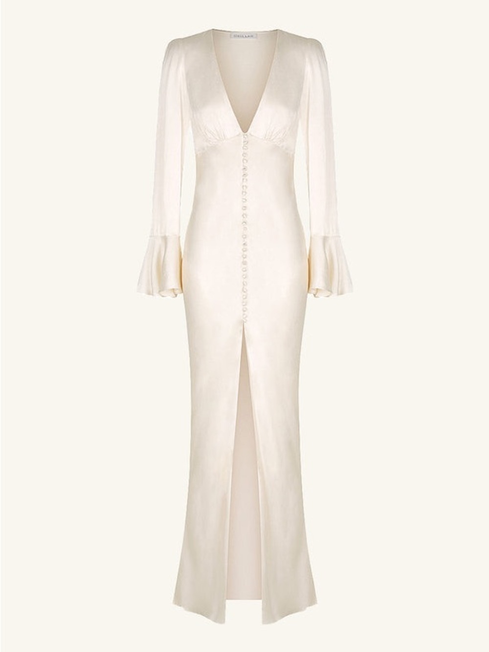Shona Joy La Lune Frill Cuff Bias Midi Dress - Cream - Picture 2 of 7